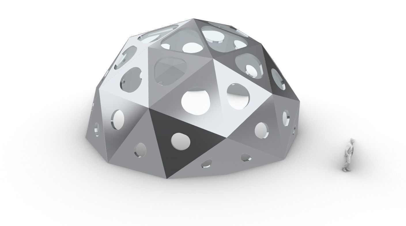 Geodesic Dome with Dynamic Perforations 3D model_66