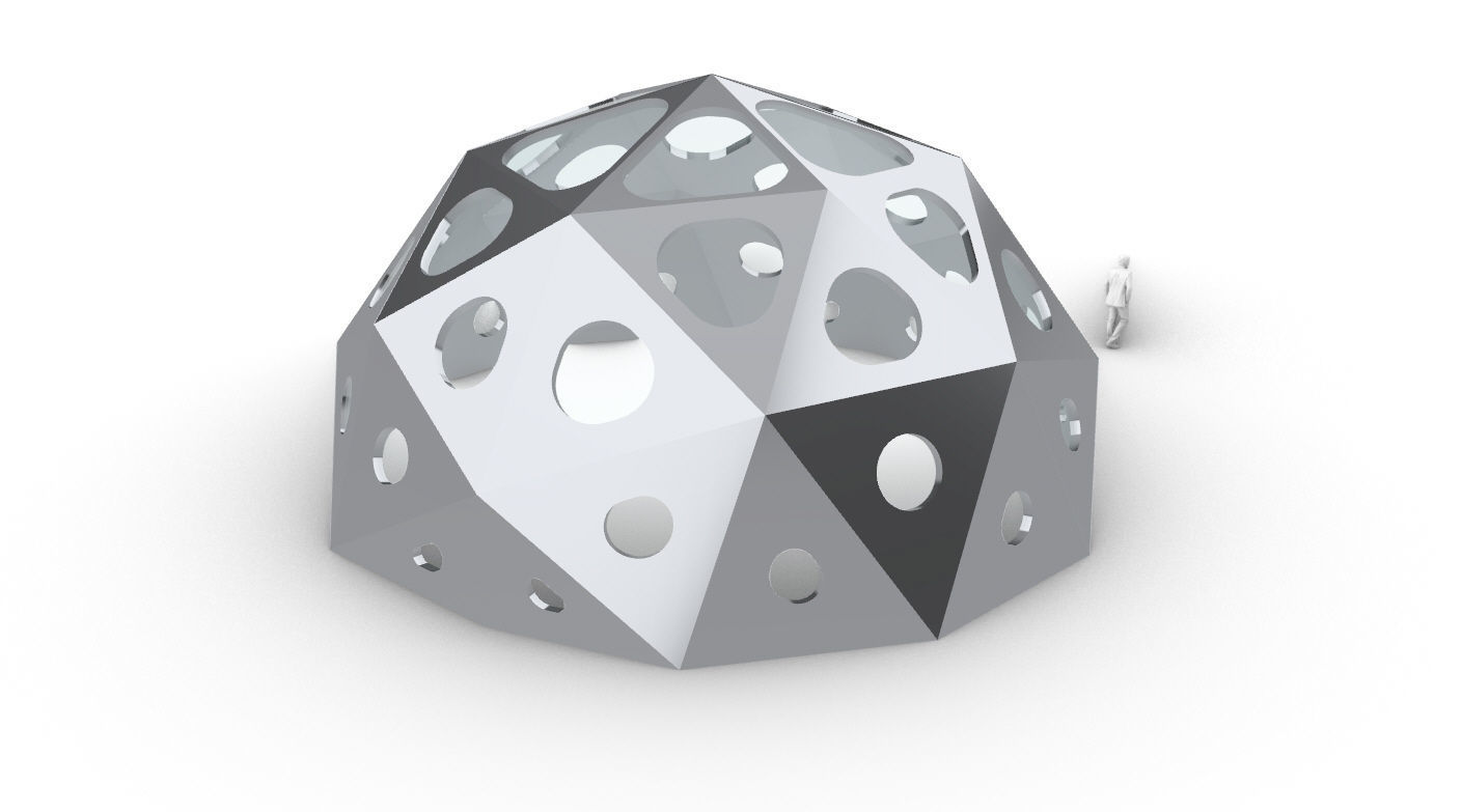 Geodesic Dome with Dynamic Perforations 3D model_50