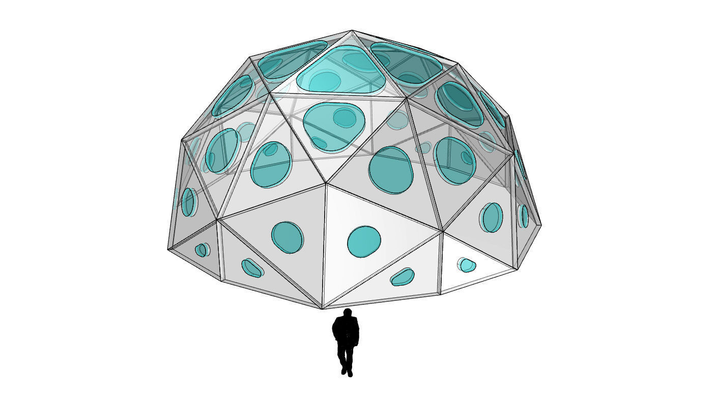 Geodesic Dome with Dynamic Perforations 3D model_80
