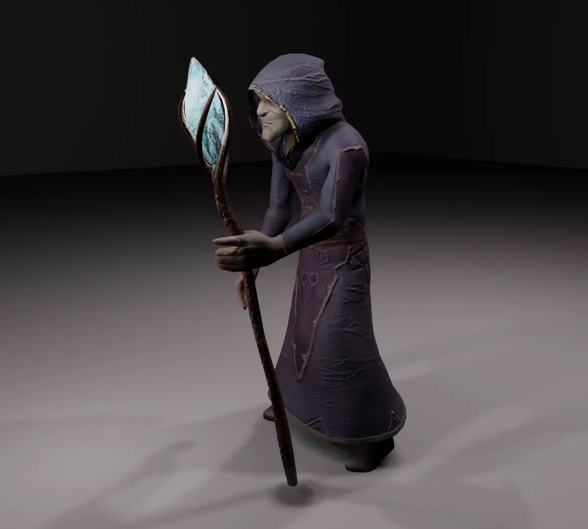 The magician - fantasy alchemist wizard Low-poly 3D model