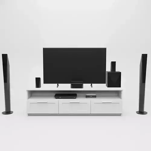 TV set home entertainment center with speakers and