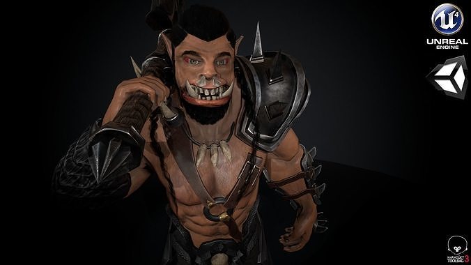 Ork Warrior Low-poly 3D model