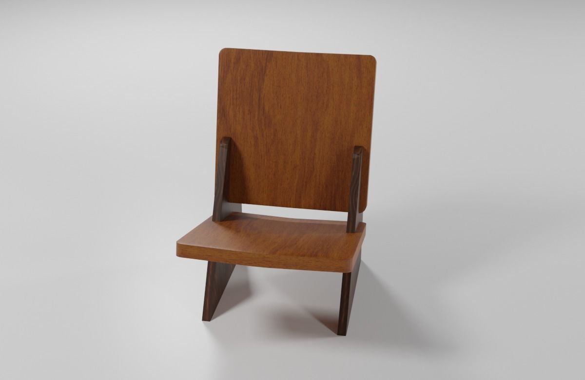 Dolmena armchair wooden chair 3D model_2