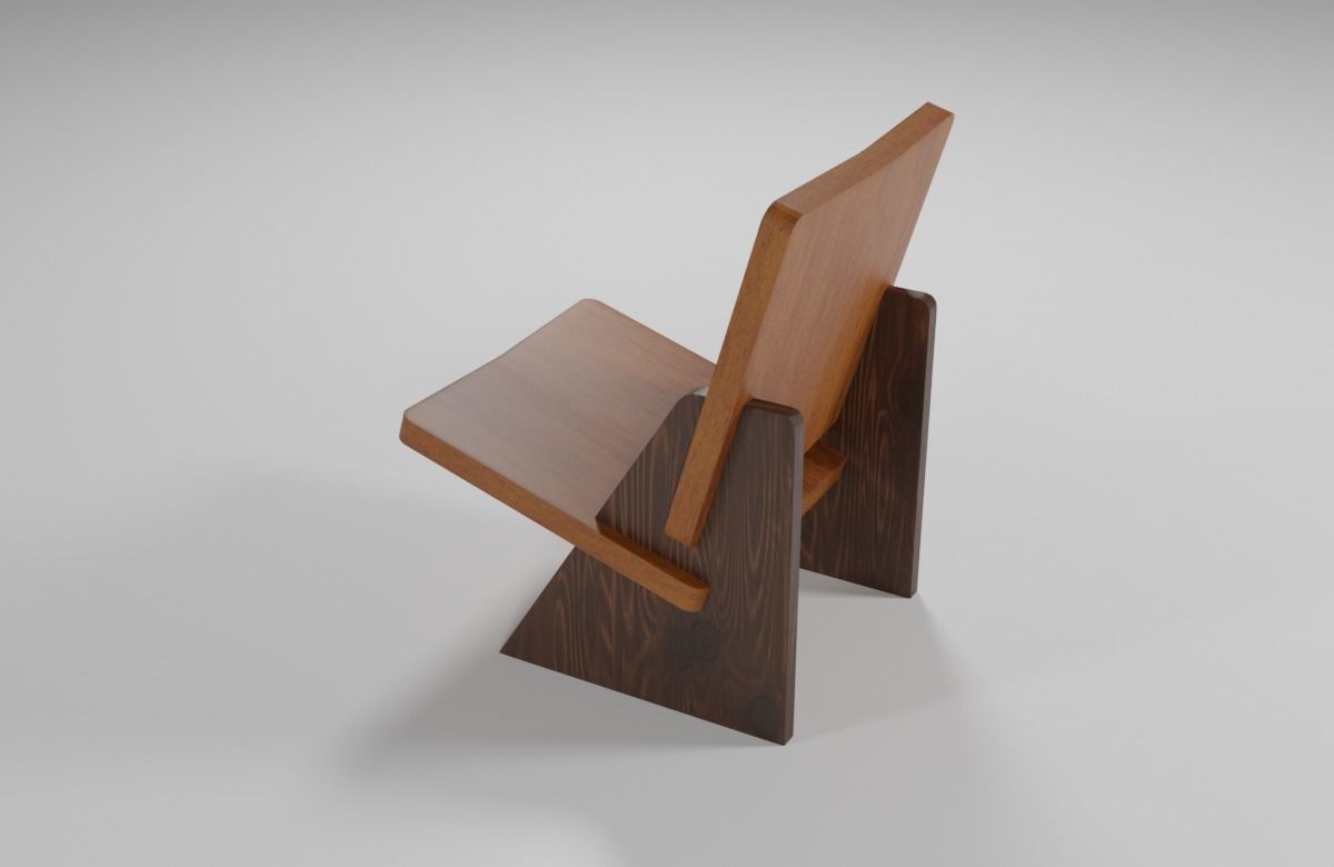Dolmena armchair wooden chair 3D model_6