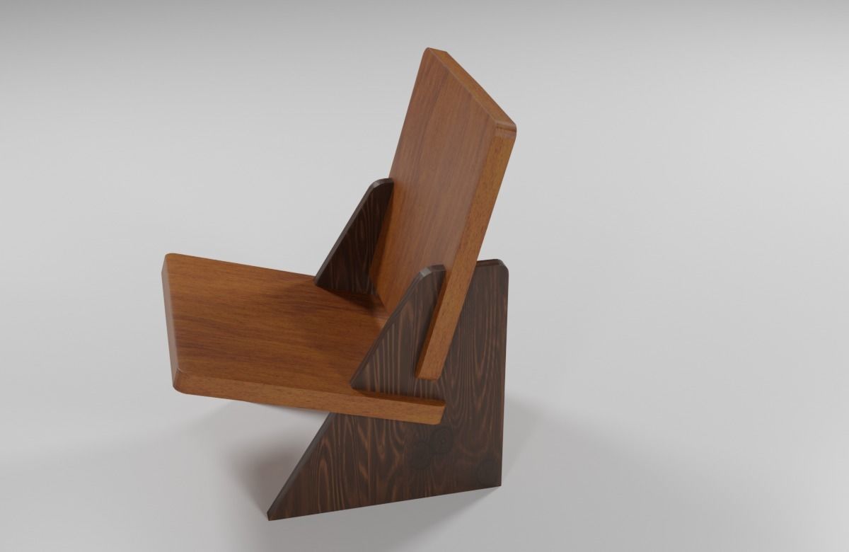 Dolmena armchair wooden chair 3D model_5