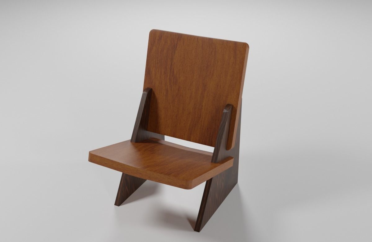 Dolmena armchair wooden chair 3D model_3