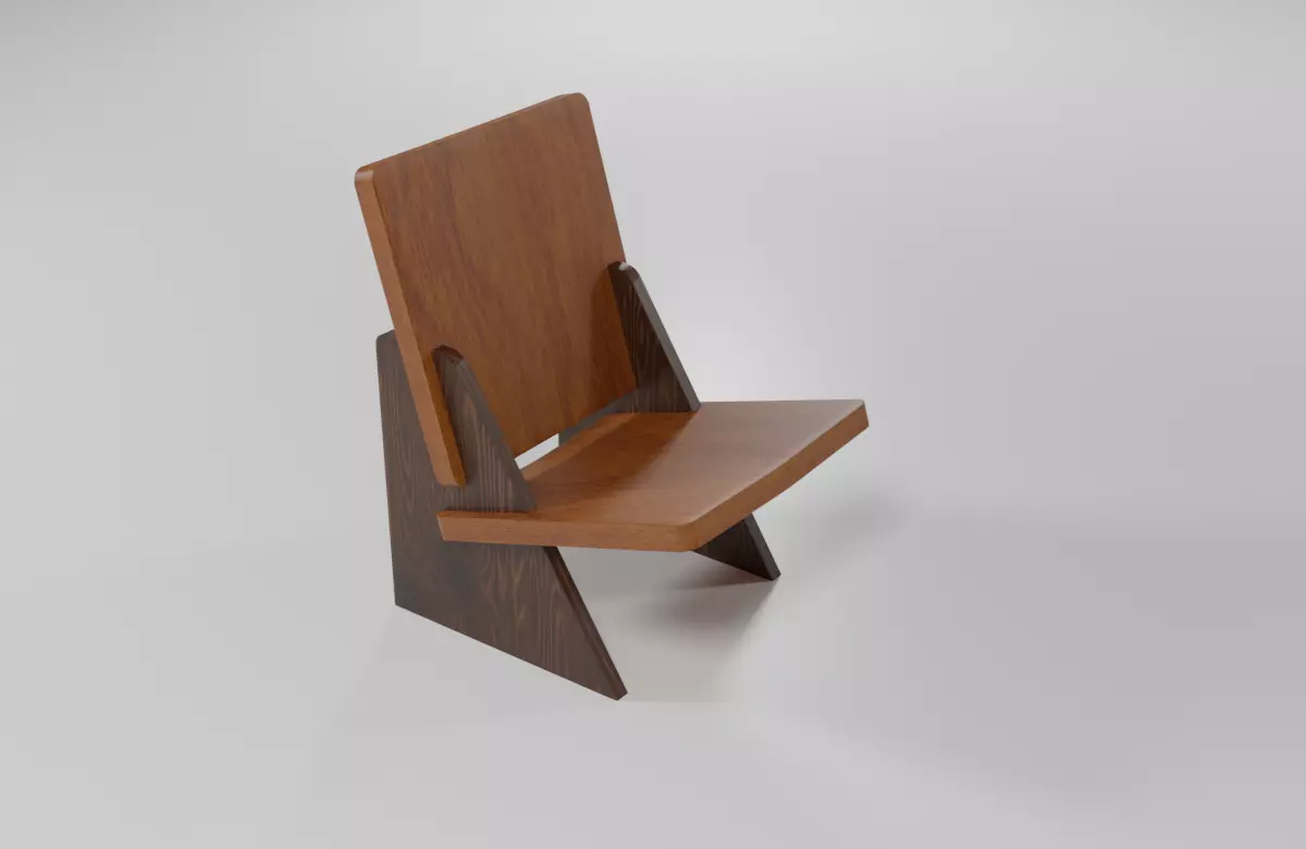 Dolmena armchair wooden chair 3D model_0