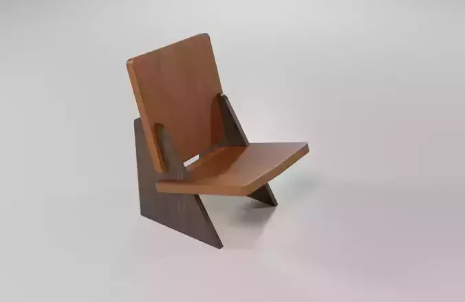 Dolmena armchair wooden chair 3D model
