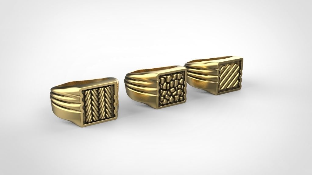 men rings 3 models 3D print model_2