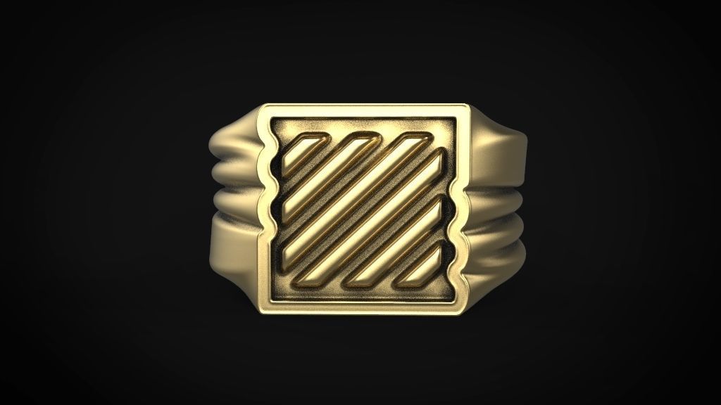men rings 3 models 3D print model_6