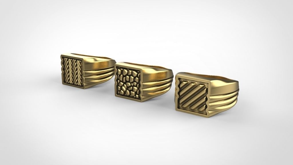 men rings 3 models 3D print model_1