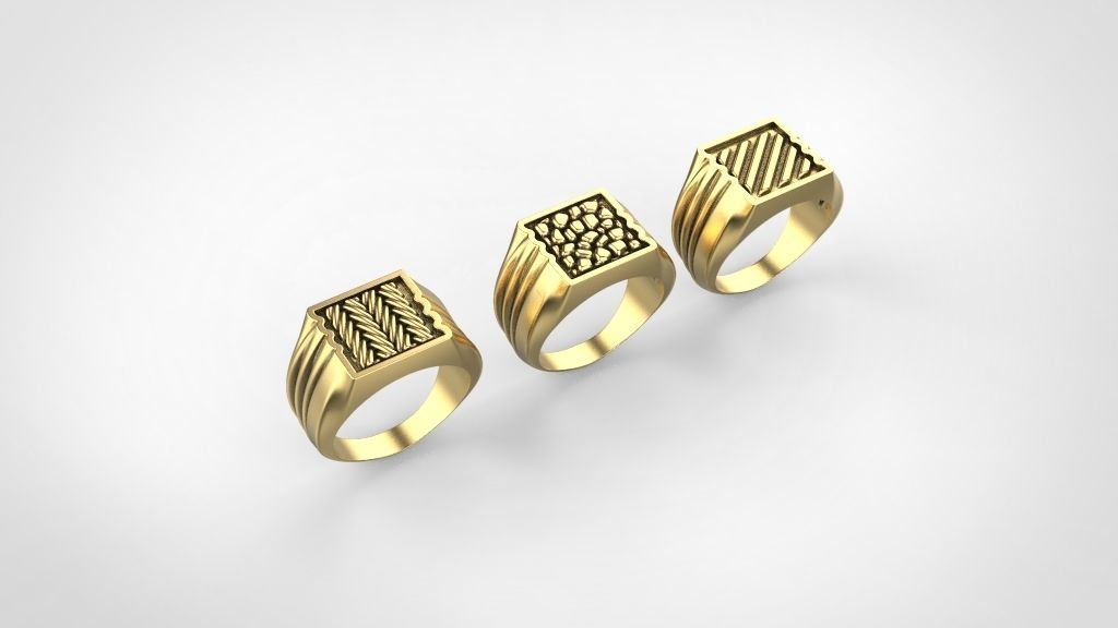 men rings 3 models 3D print model_3