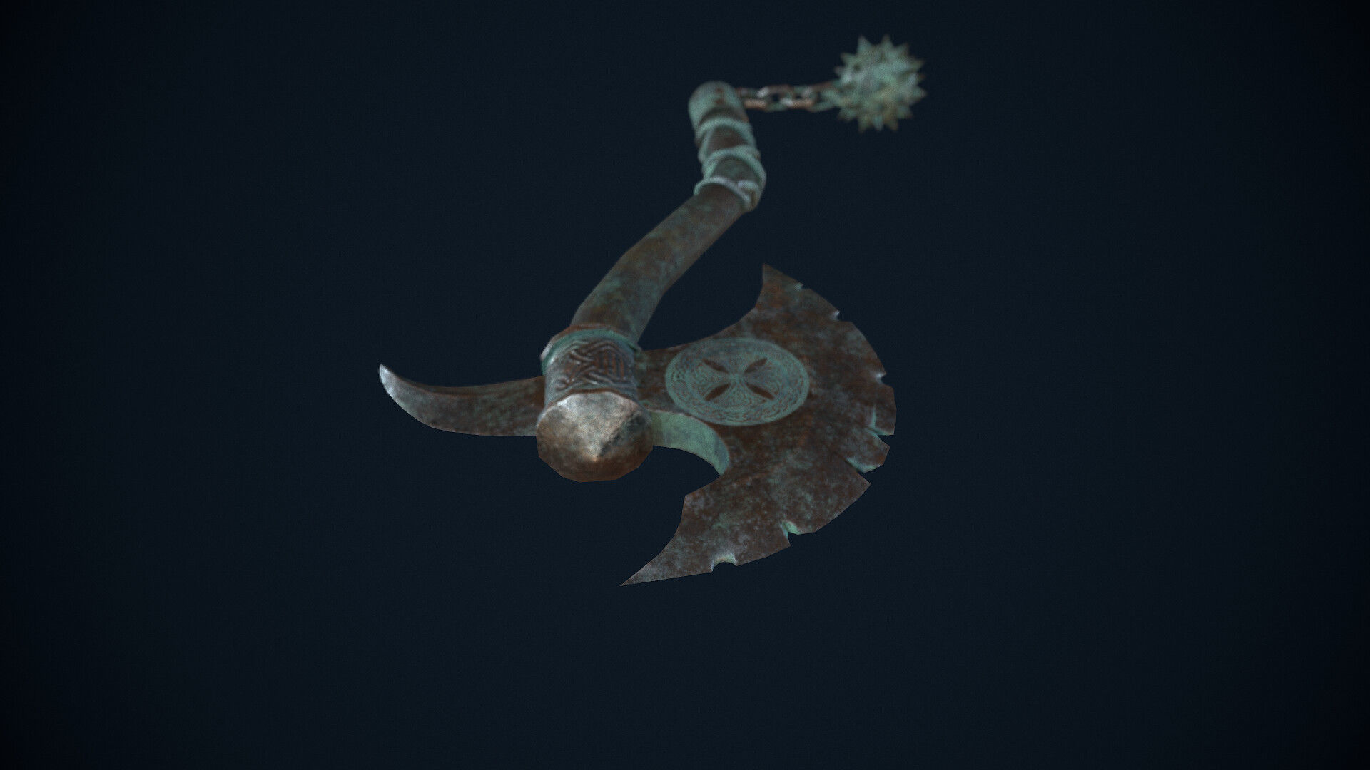 Axe weapons Low-poly 3D model_5