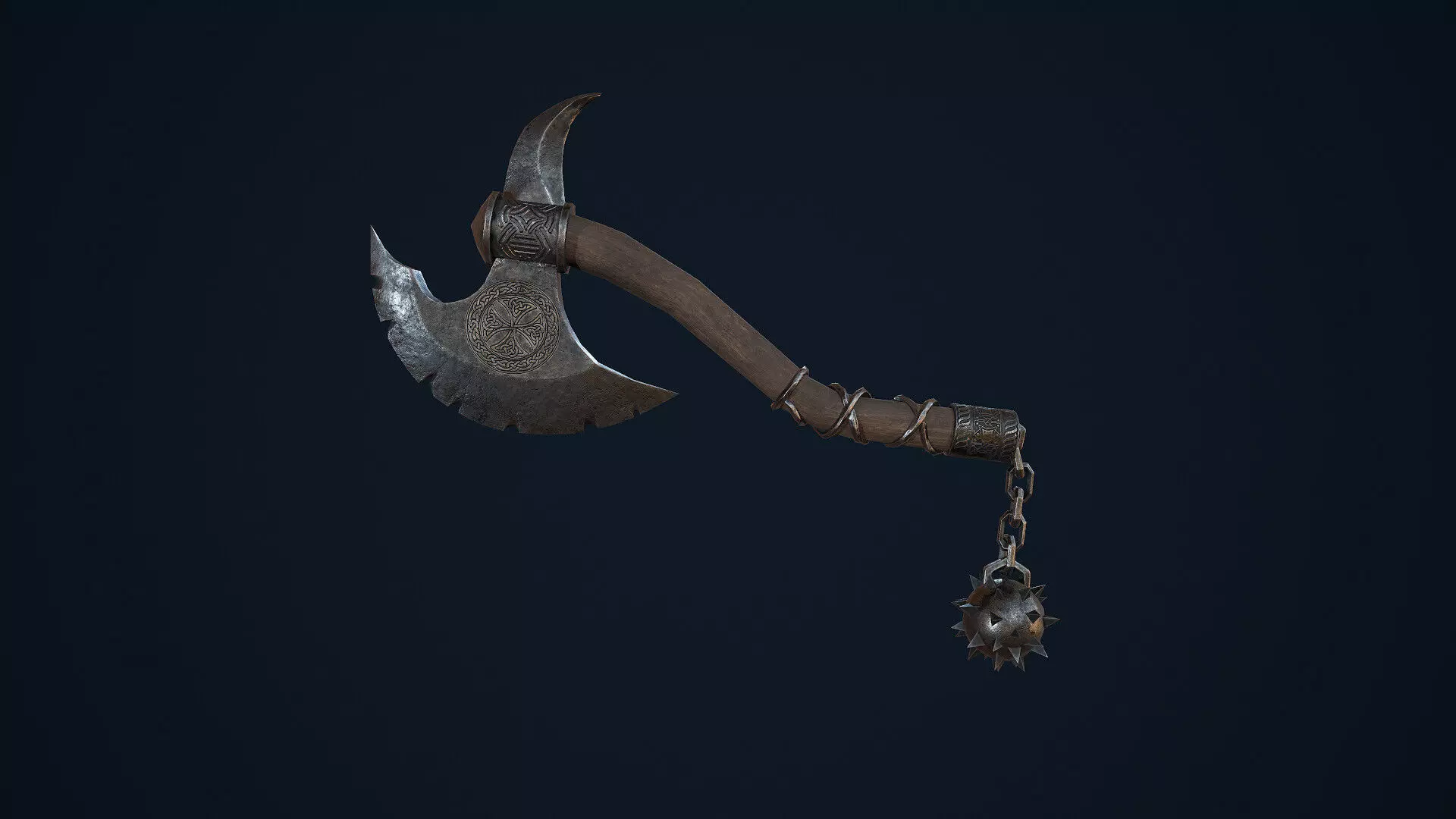 Axe weapons Low-poly 3D model_0