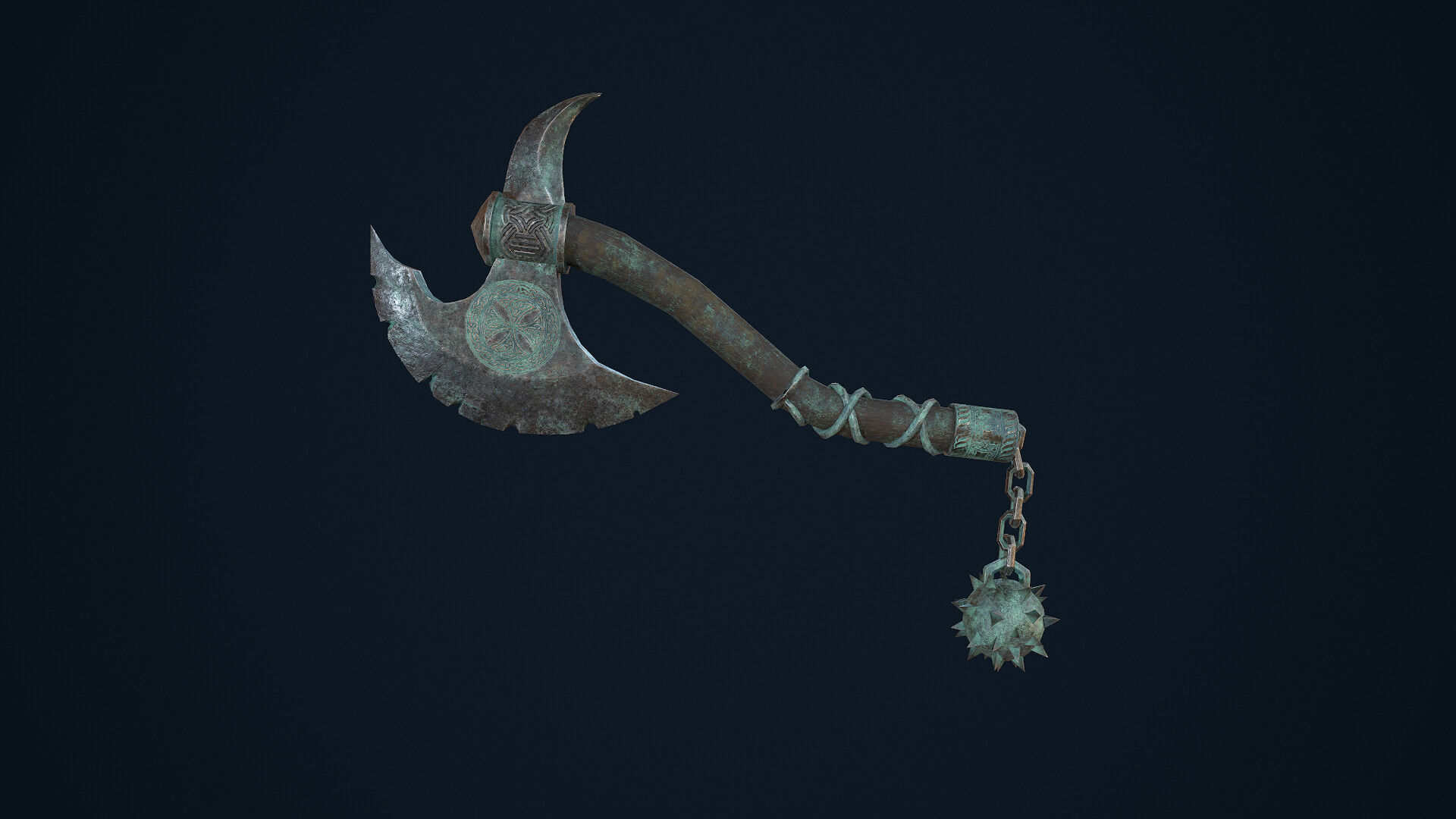 Axe weapons Low-poly 3D model_4