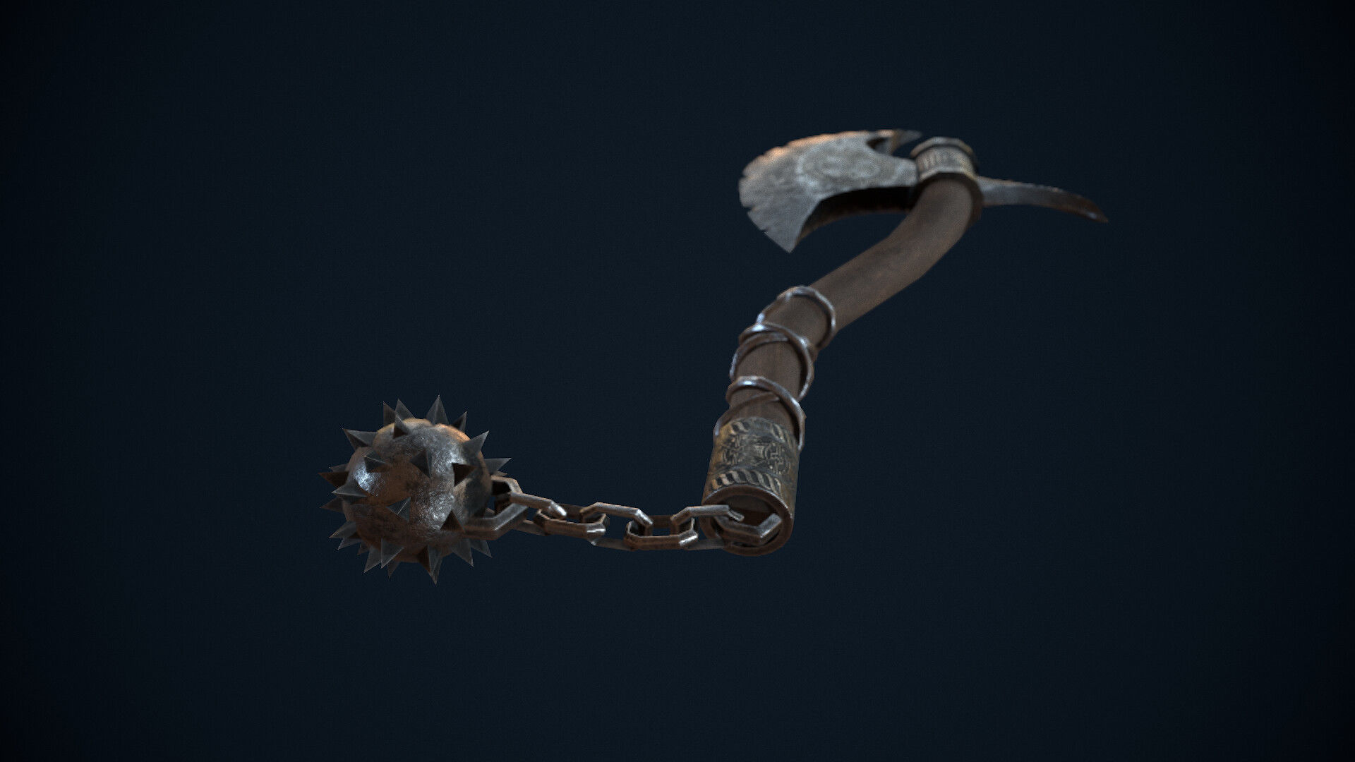 Axe weapons Low-poly 3D model_3