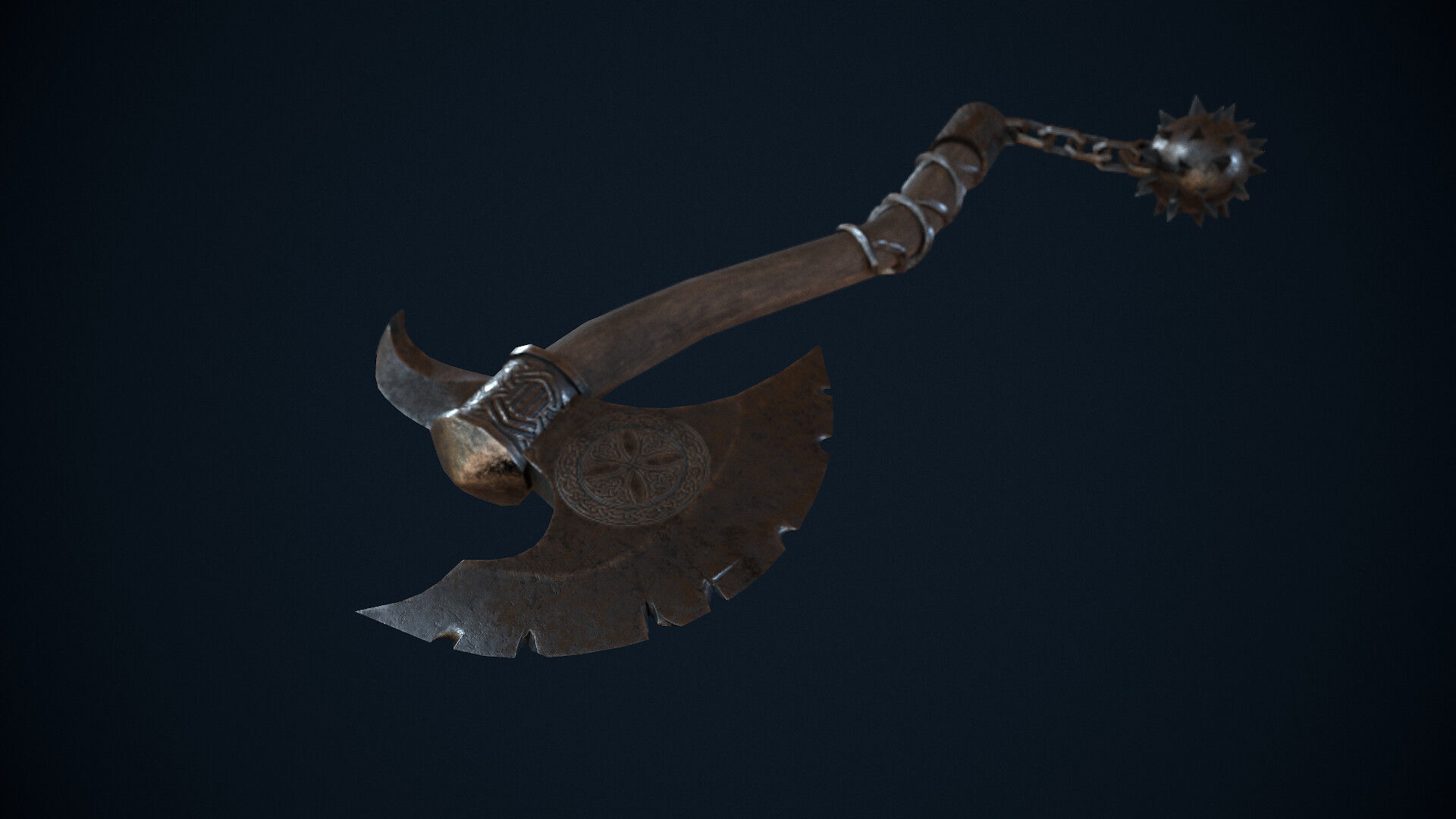 Axe weapons Low-poly 3D model_2