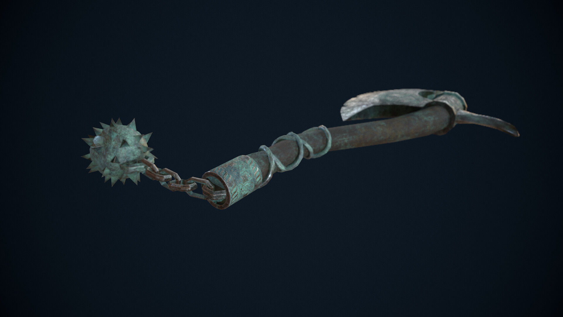 Axe weapons Low-poly 3D model_6