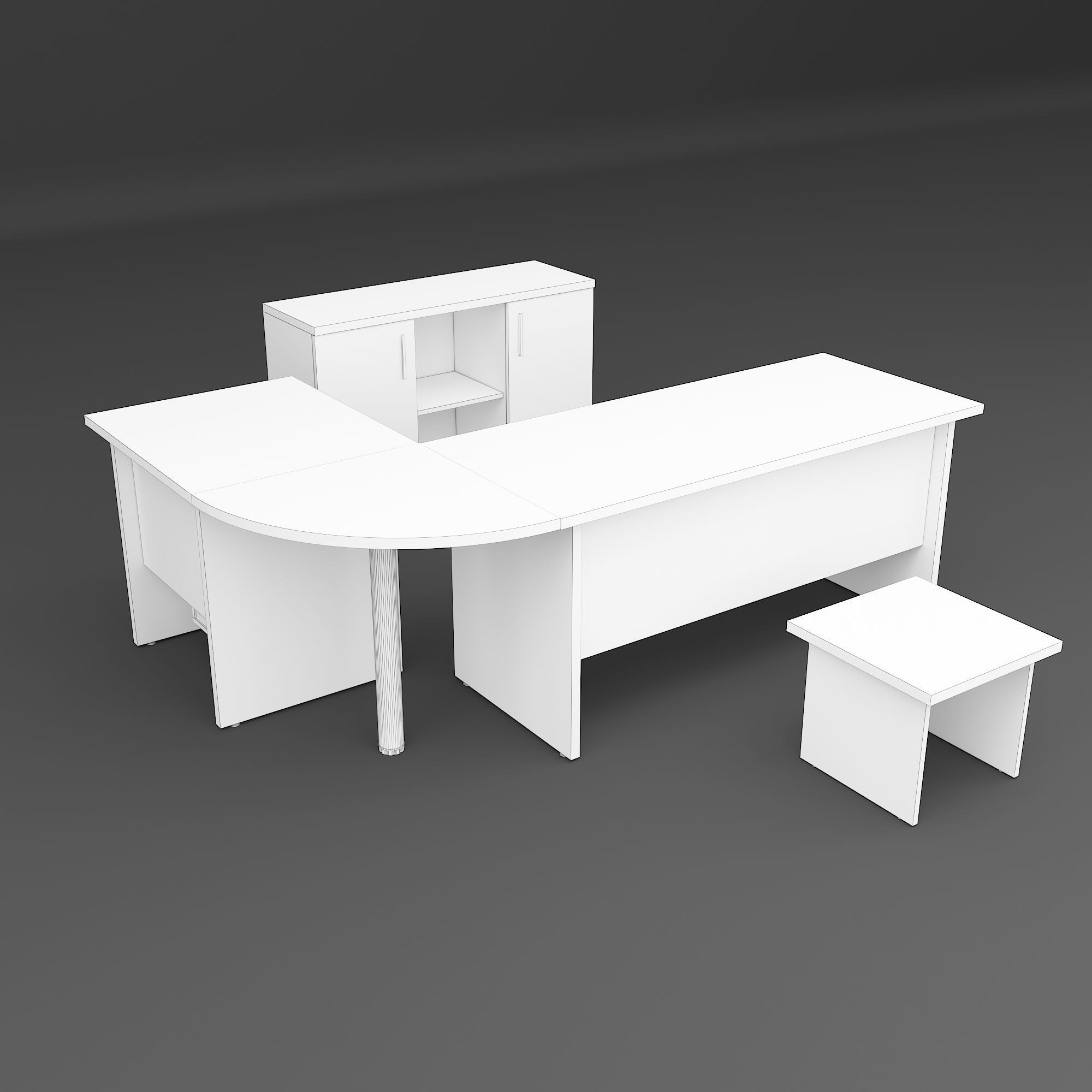 Staff Table Set 3D model_4