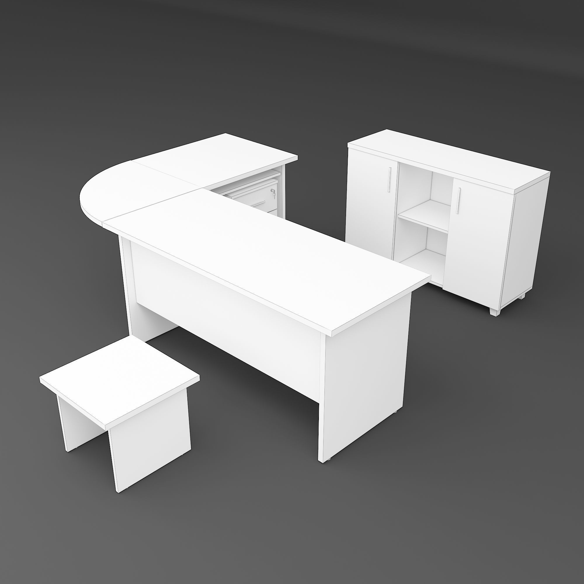 Staff Table Set 3D model_6