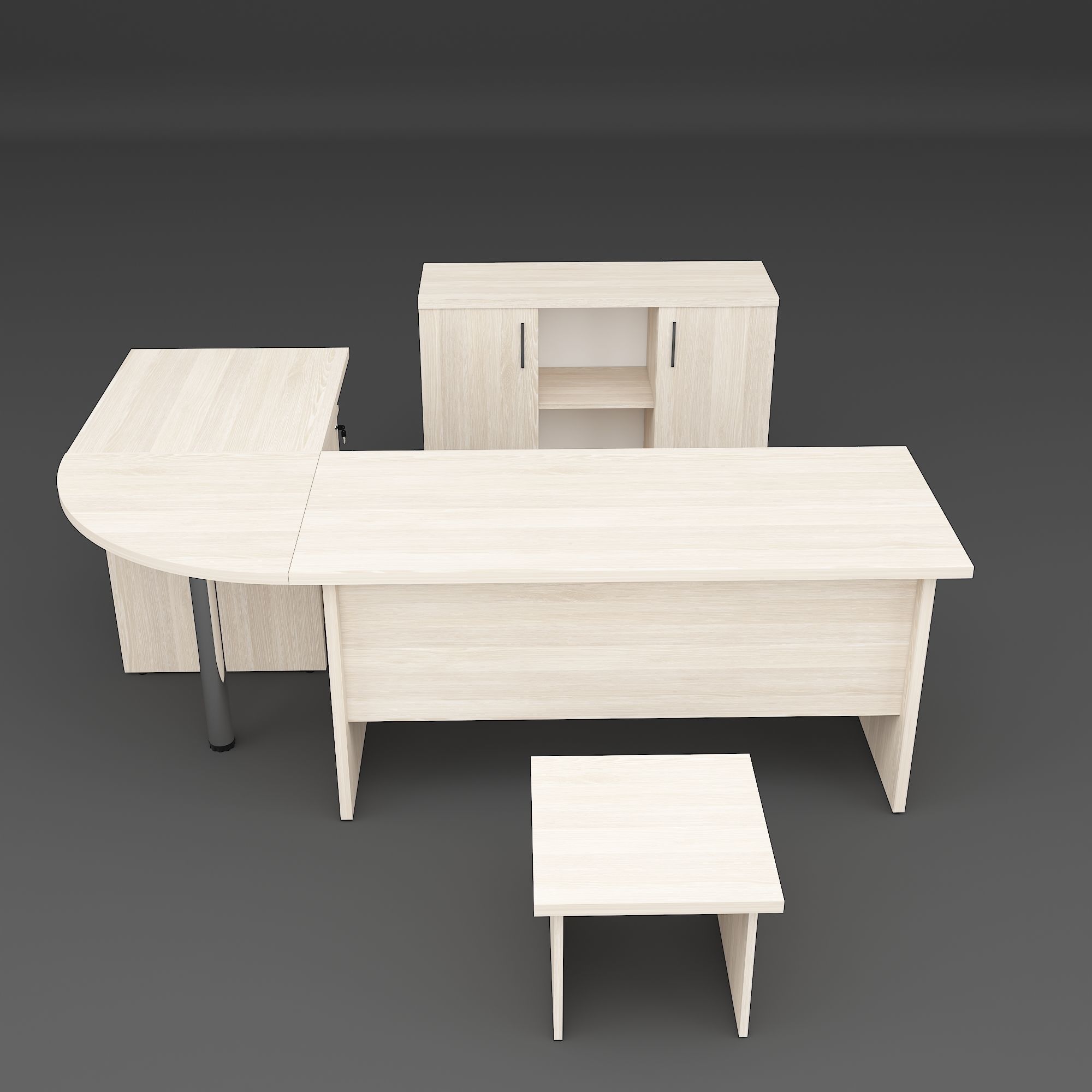 Staff Table Set 3D model_1