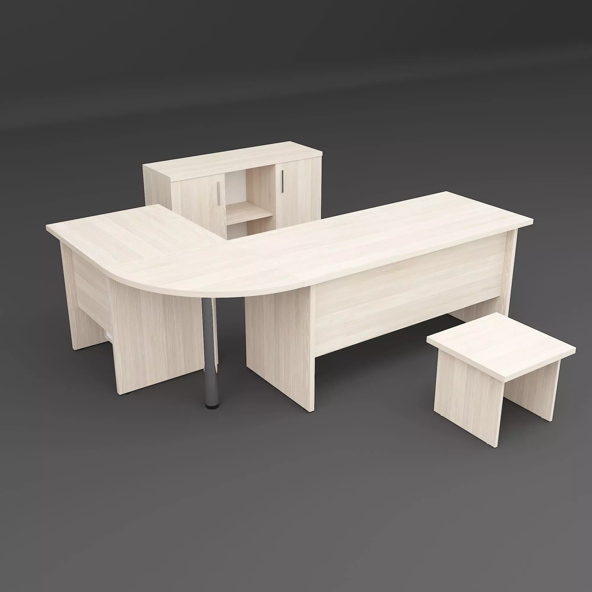 Staff Table Set 3D model_0