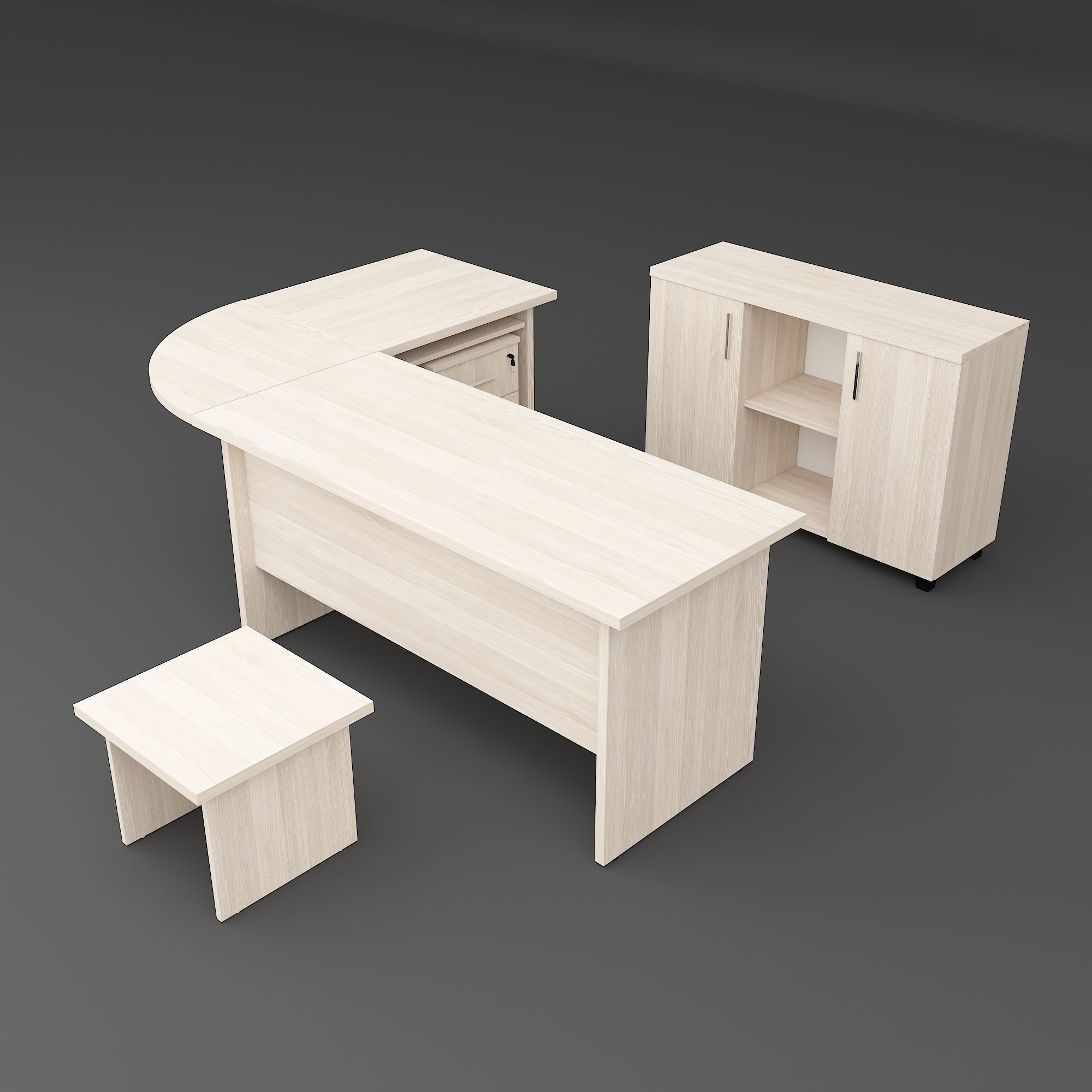 Staff Table Set 3D model_2