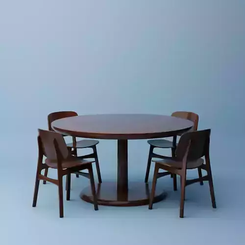 Soborg Chair and Table 3D model
