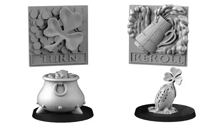 markers silver coin with flower 3D print model