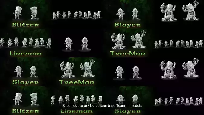 St patrick s angry leprechaun base Team 3D Model Collection