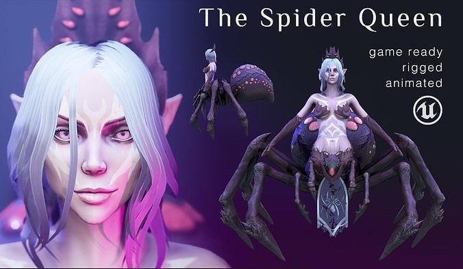 The Spider Queen Low-poly 3D model