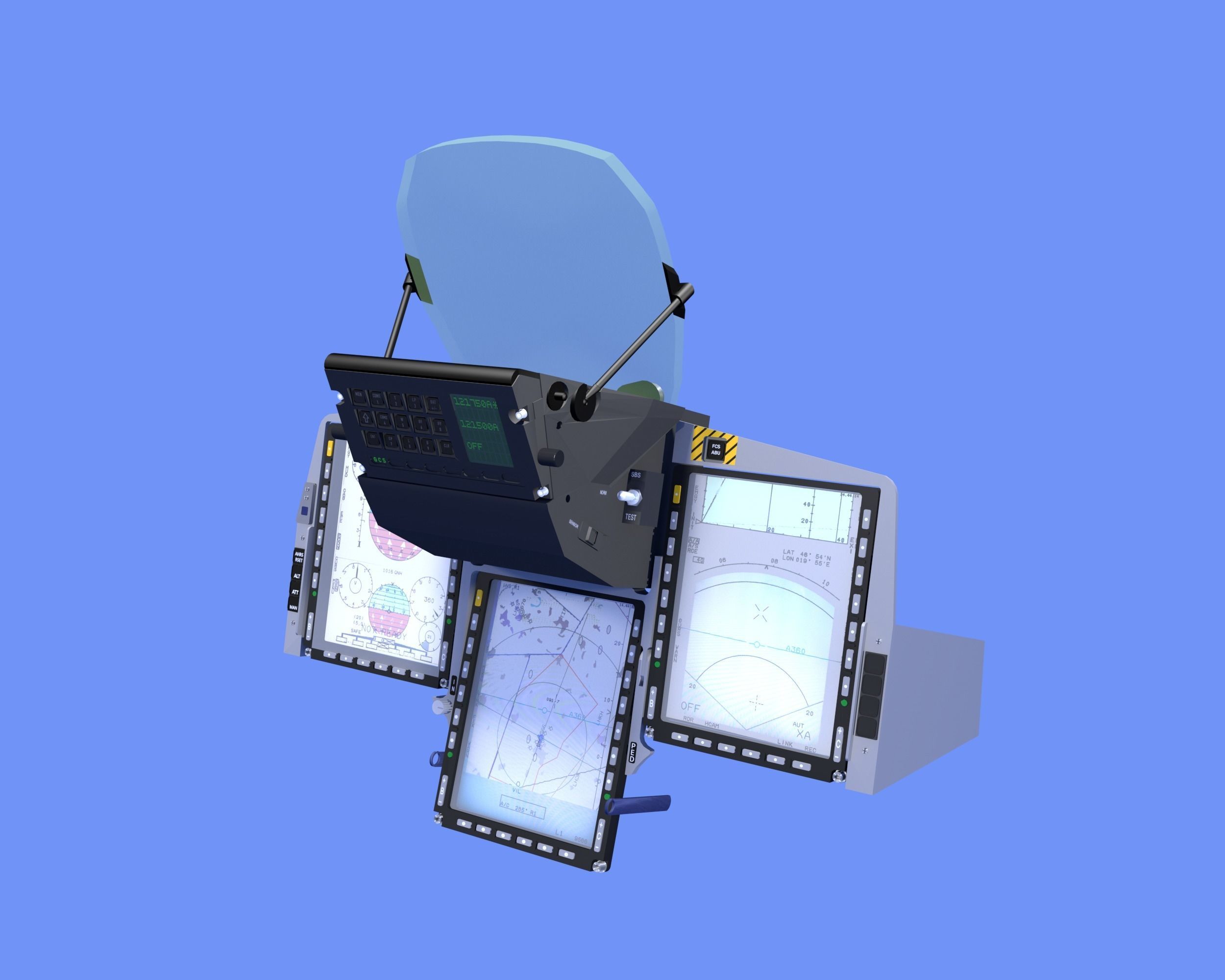 JAS-39 C Gripen Cockpit 3D model_1