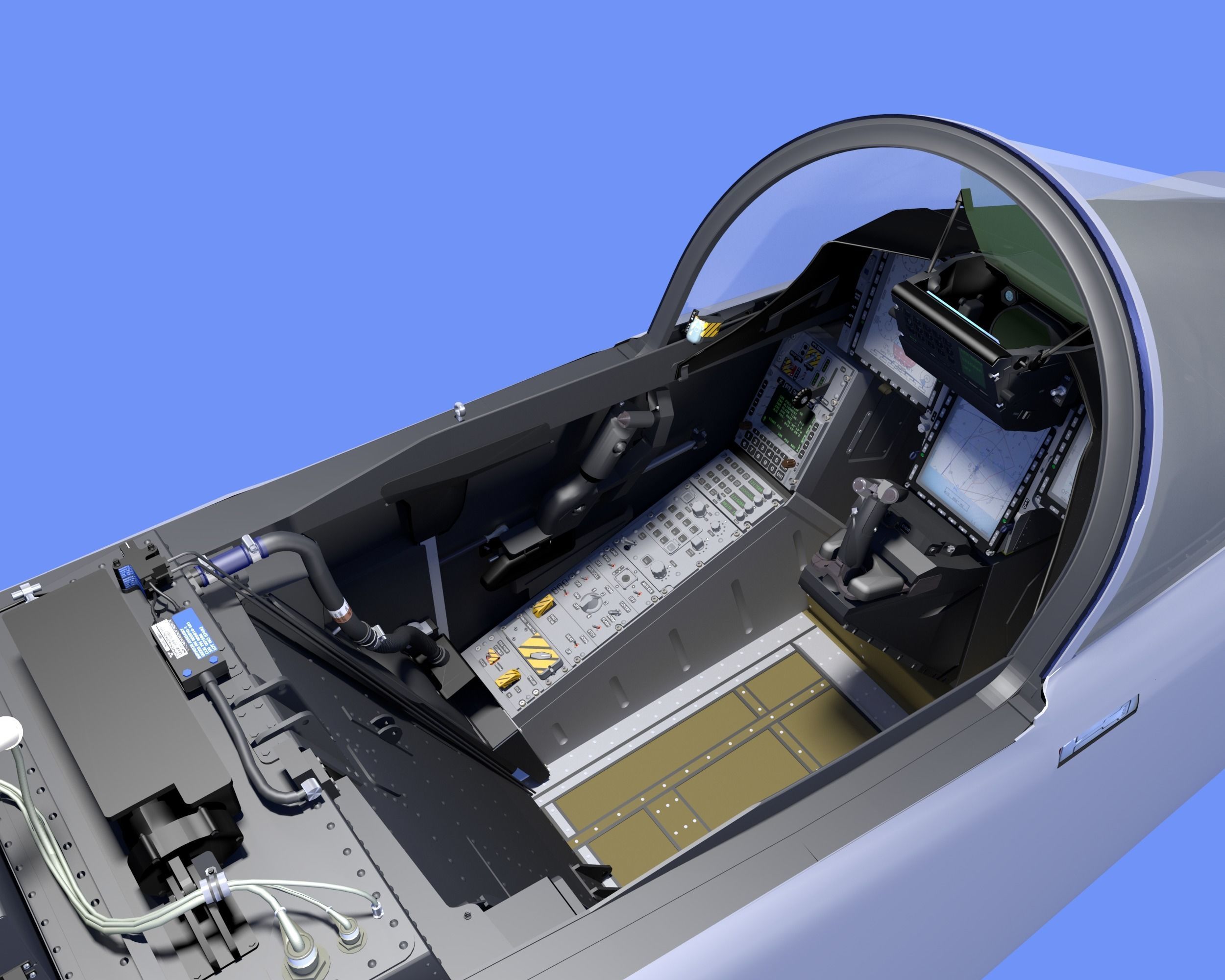 JAS-39 C Gripen Cockpit 3D model_13