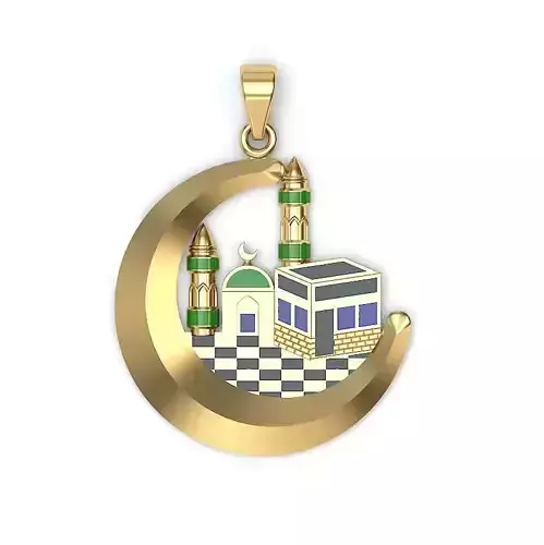 Makka Madina Gold Pendant 3D print model