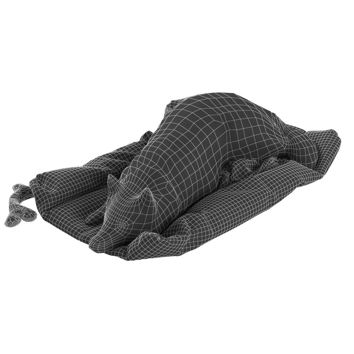 Sleeping Husky Dog 3D model_9