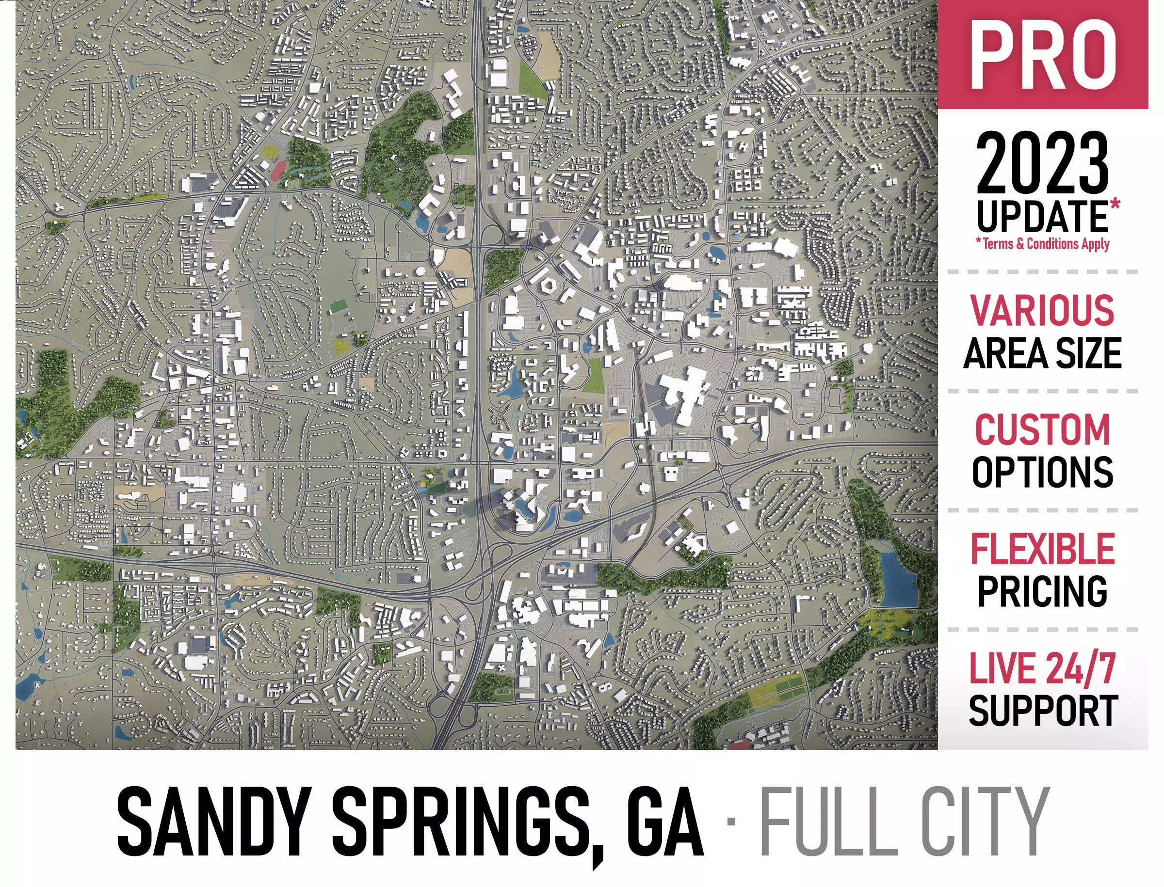Sandy Springs - Georgia Low-poly 3D model