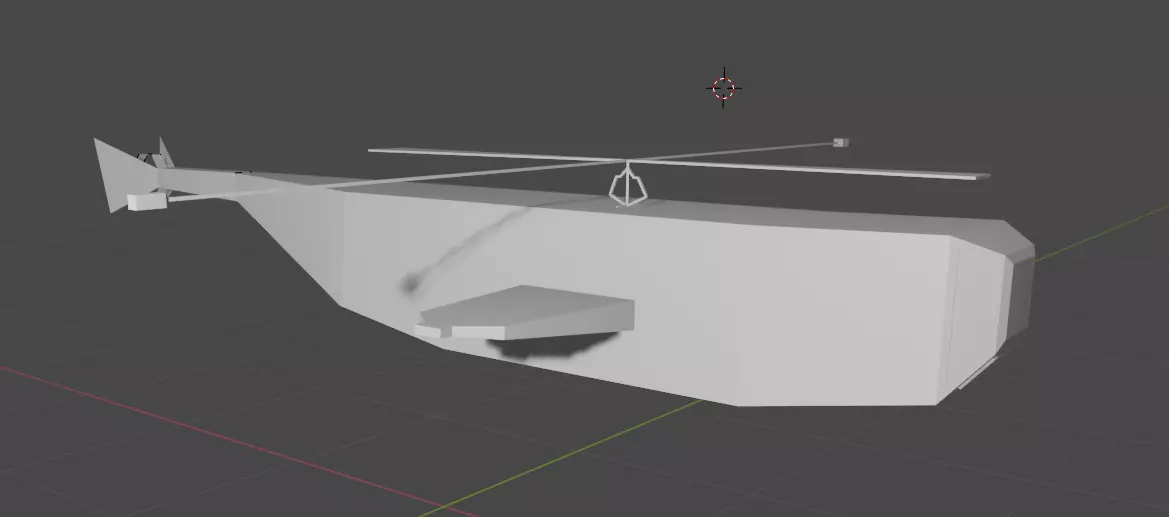 helicopter Low-poly 3D model_0