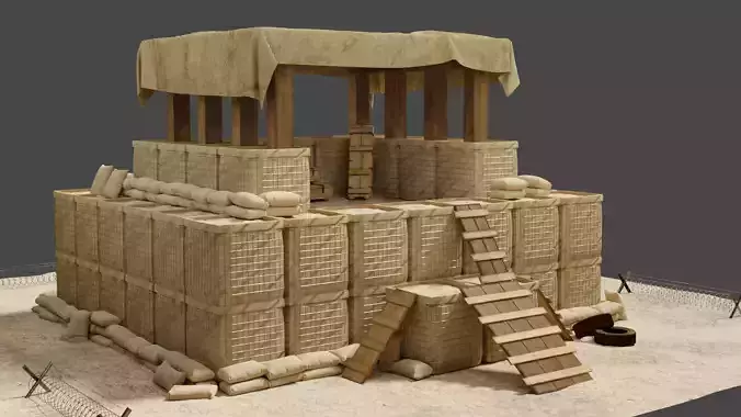 Military Trench Tower 3D model