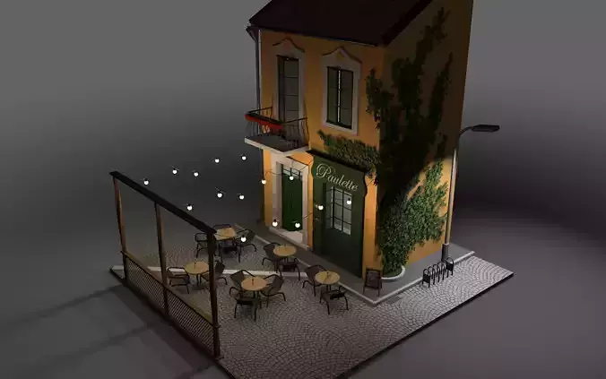 High poly cafe Paullete