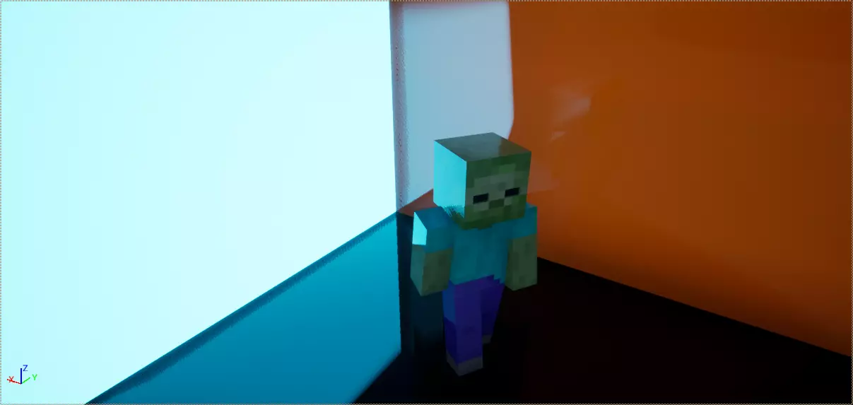 Zombie minecraft pixel art 3D model_0