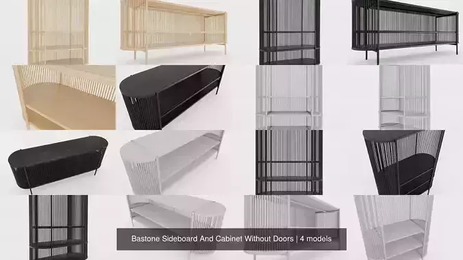 Bastone Sideboard And Cabinet Without Doors