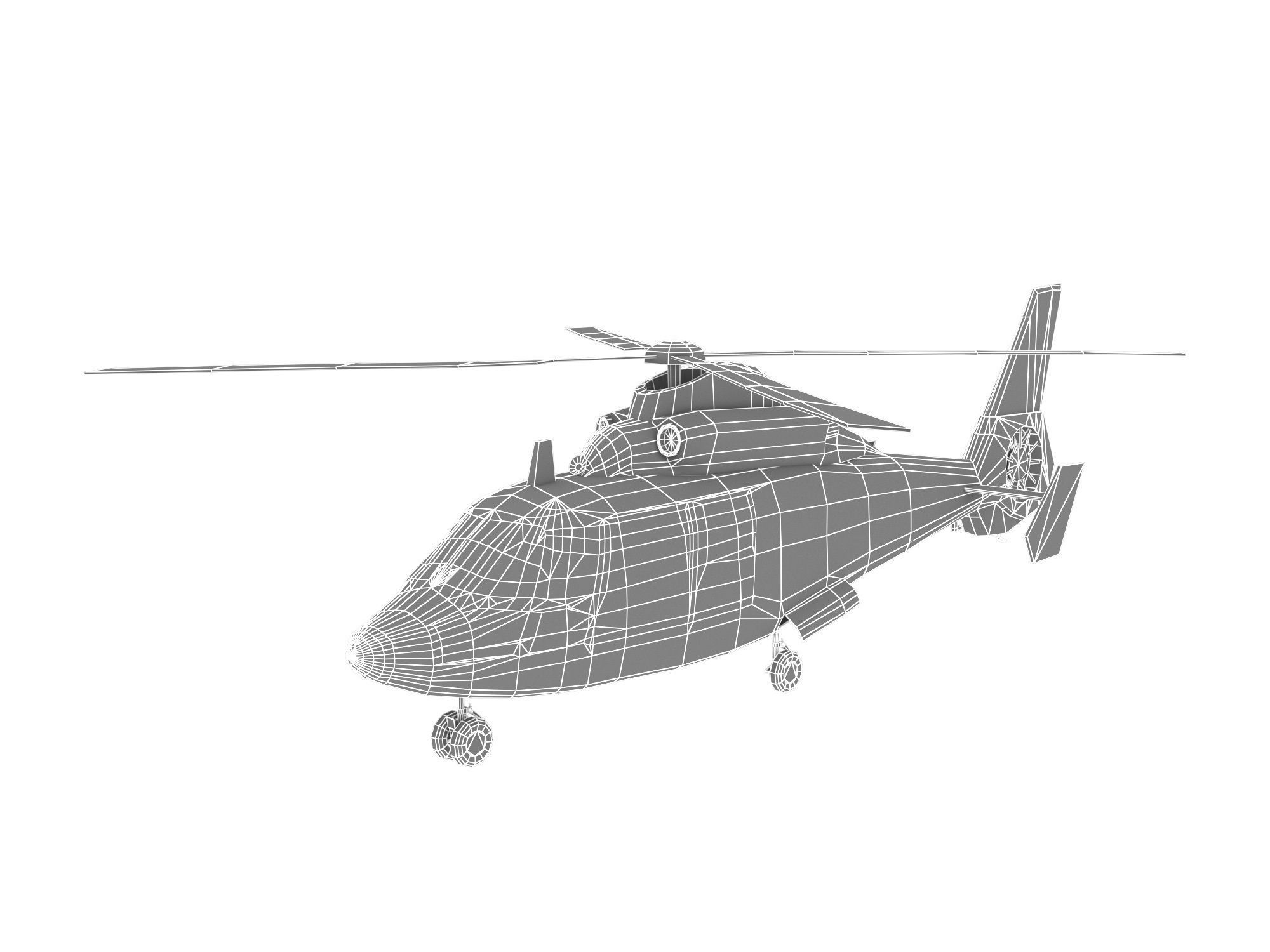 EUROCOPTER DAUPHIN HELICOPTER Low-poly 3D model_6