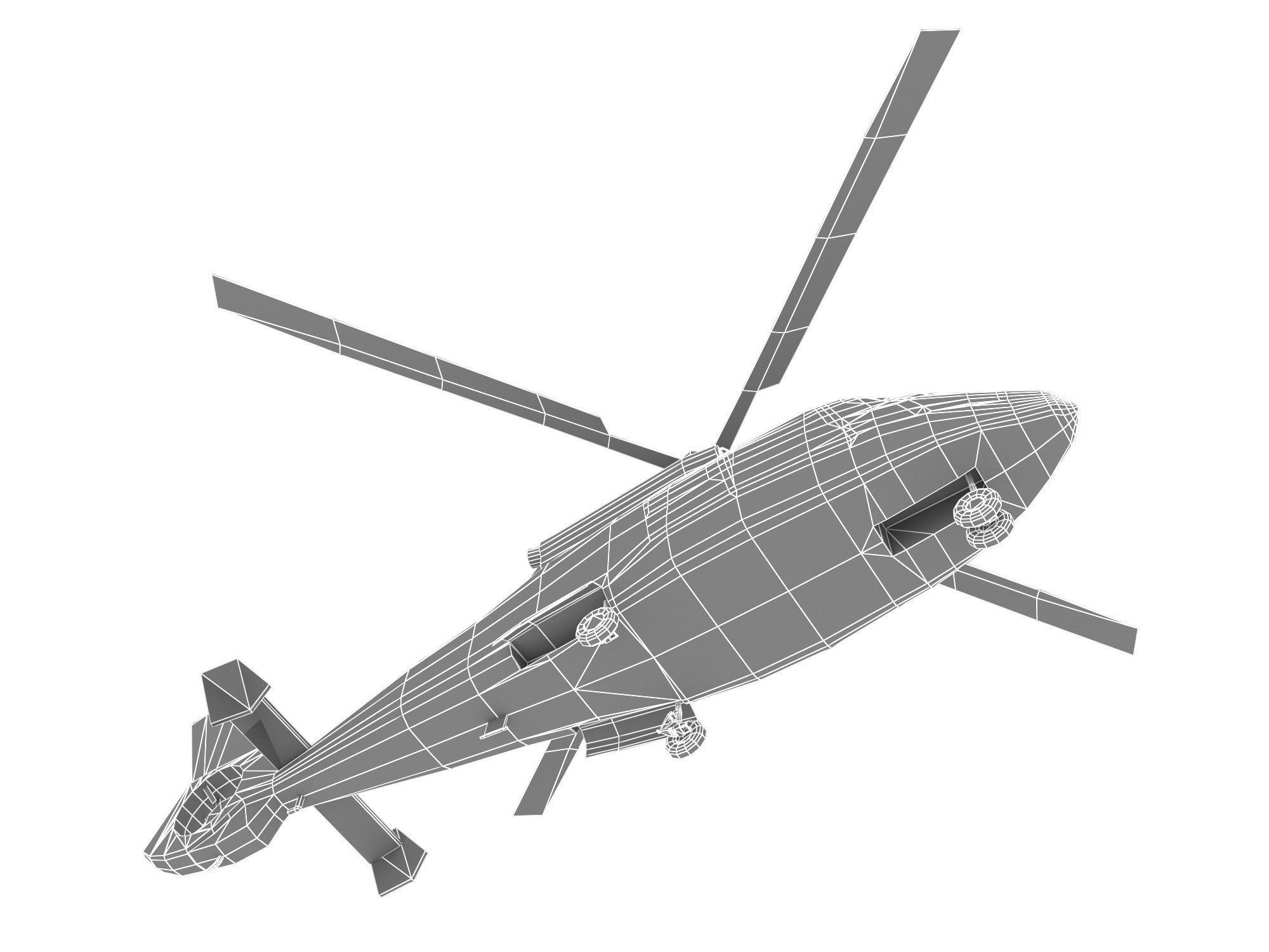 EUROCOPTER DAUPHIN HELICOPTER Low-poly 3D model_7