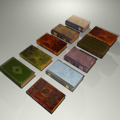 Books - Bookcases - Bookshelf Low-poly 3D model_1