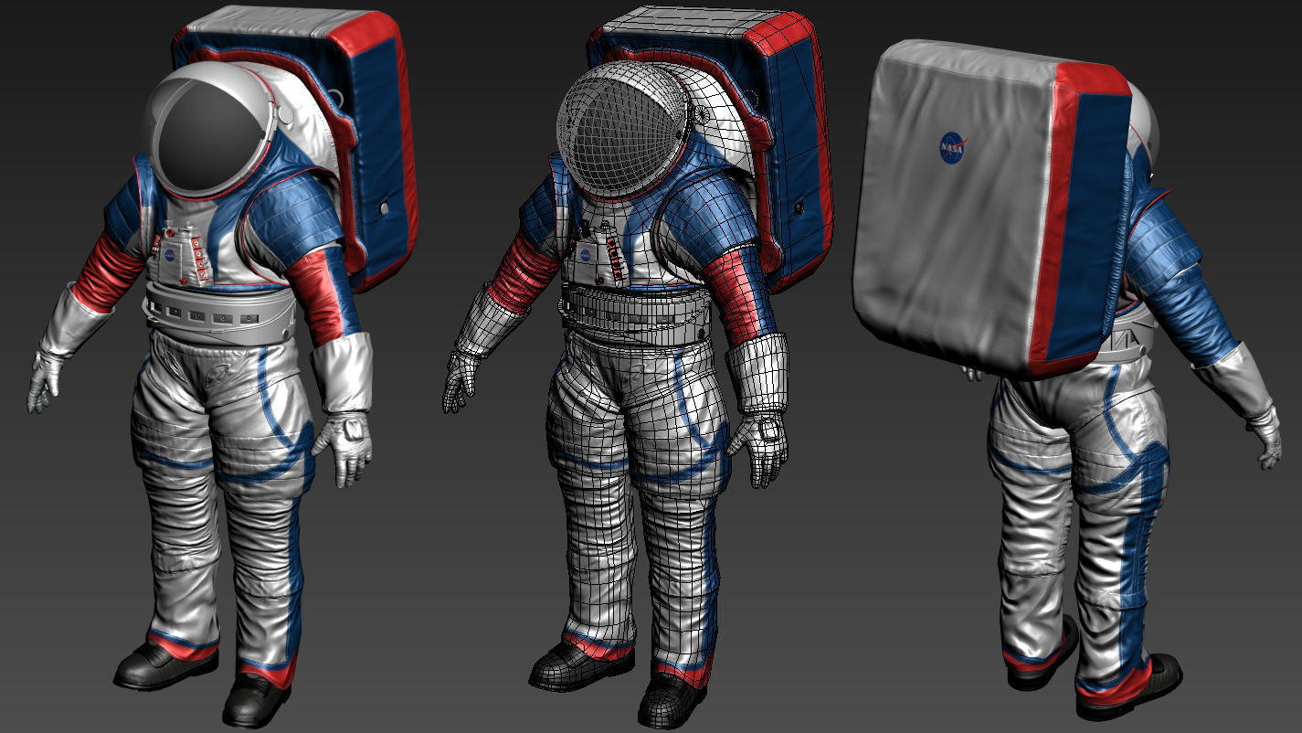 Astronaut Suit NASA Artemis Programme Low-poly 3D model_7