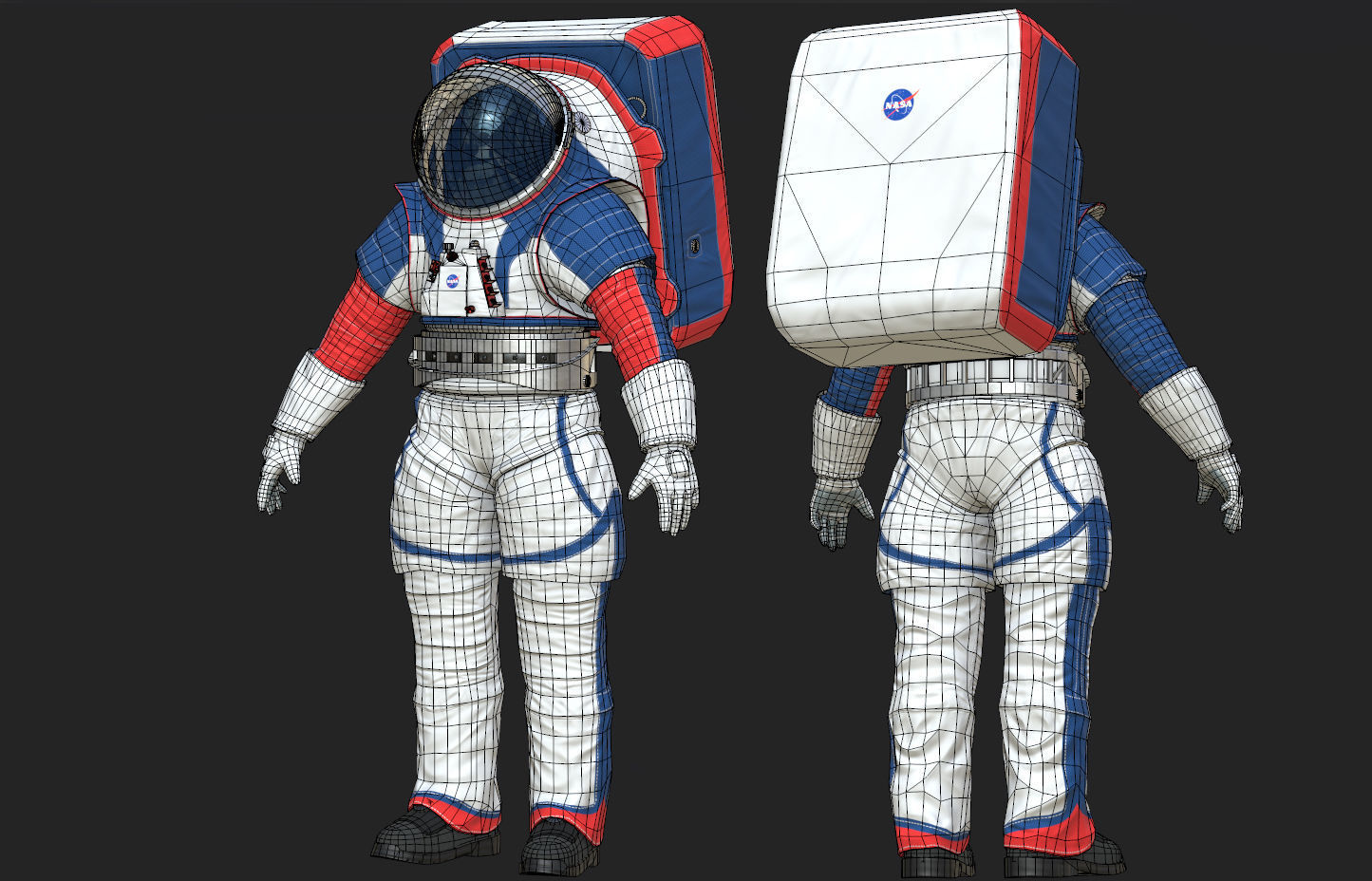 Astronaut Suit NASA Artemis Programme Low-poly 3D model_6