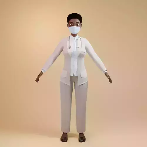 Nurse female doctor wearing mask