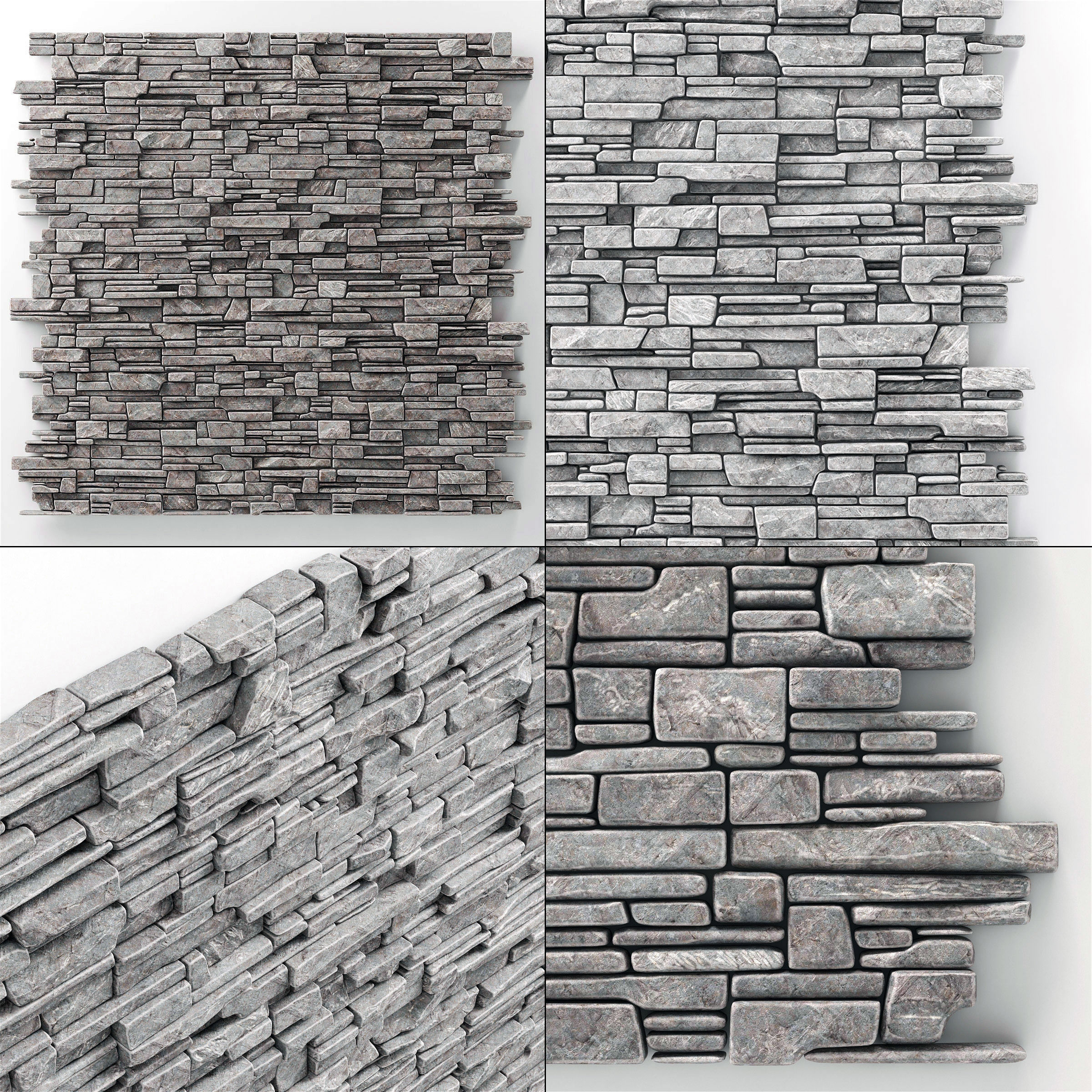 Wall stone clincer rock decor n3 3D model_4