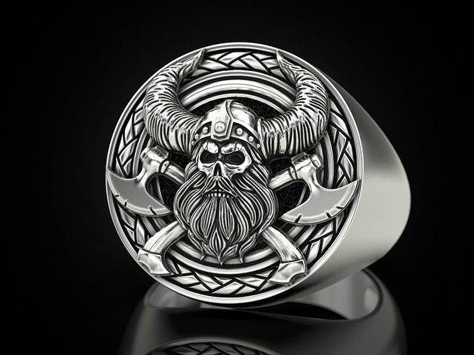 Viking skull ring 3D print model