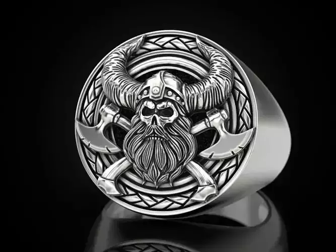 Viking skull ring 3D print model